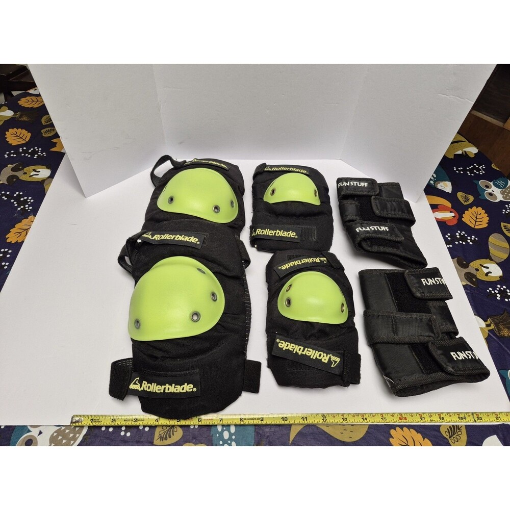 Rollerblading Brand Protective Gear Neon And Black + Fun Stuff Hand Protectors